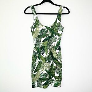 H&M Divided Leaf Print Bodycon Dress size 2